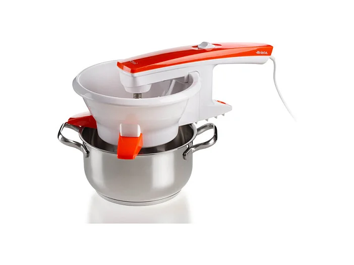 Passaverdure Elettrico - 3 Dischi Acciaio Inox - 25W - Bianco e Arancio
