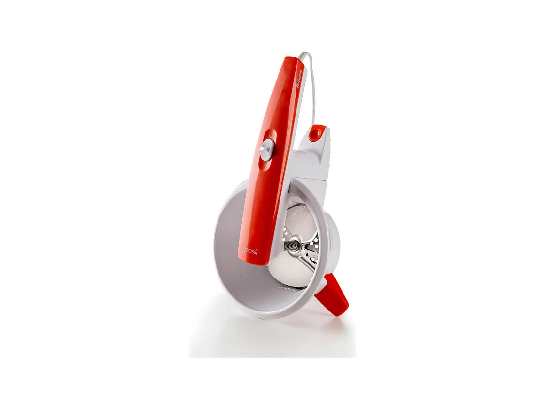 Passaverdure Elettrico - 3 Dischi Acciaio Inox - 25W - Bianco e Arancio