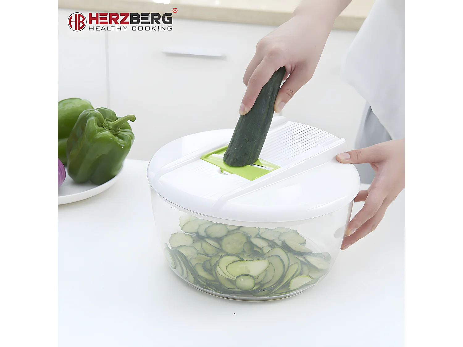 Trancheuse à légumes avec bol et ensemble de récipients de stockage