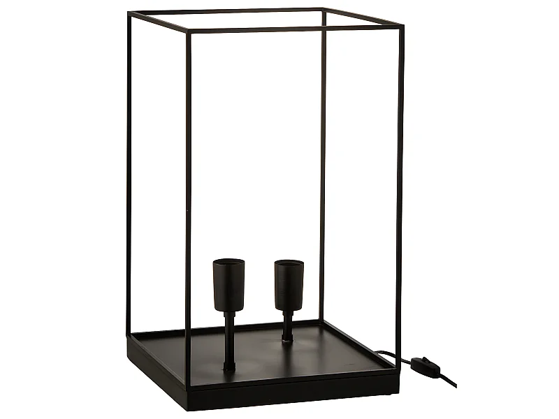 Lampe à Poser "Deux Ampoules" 51cm Noir