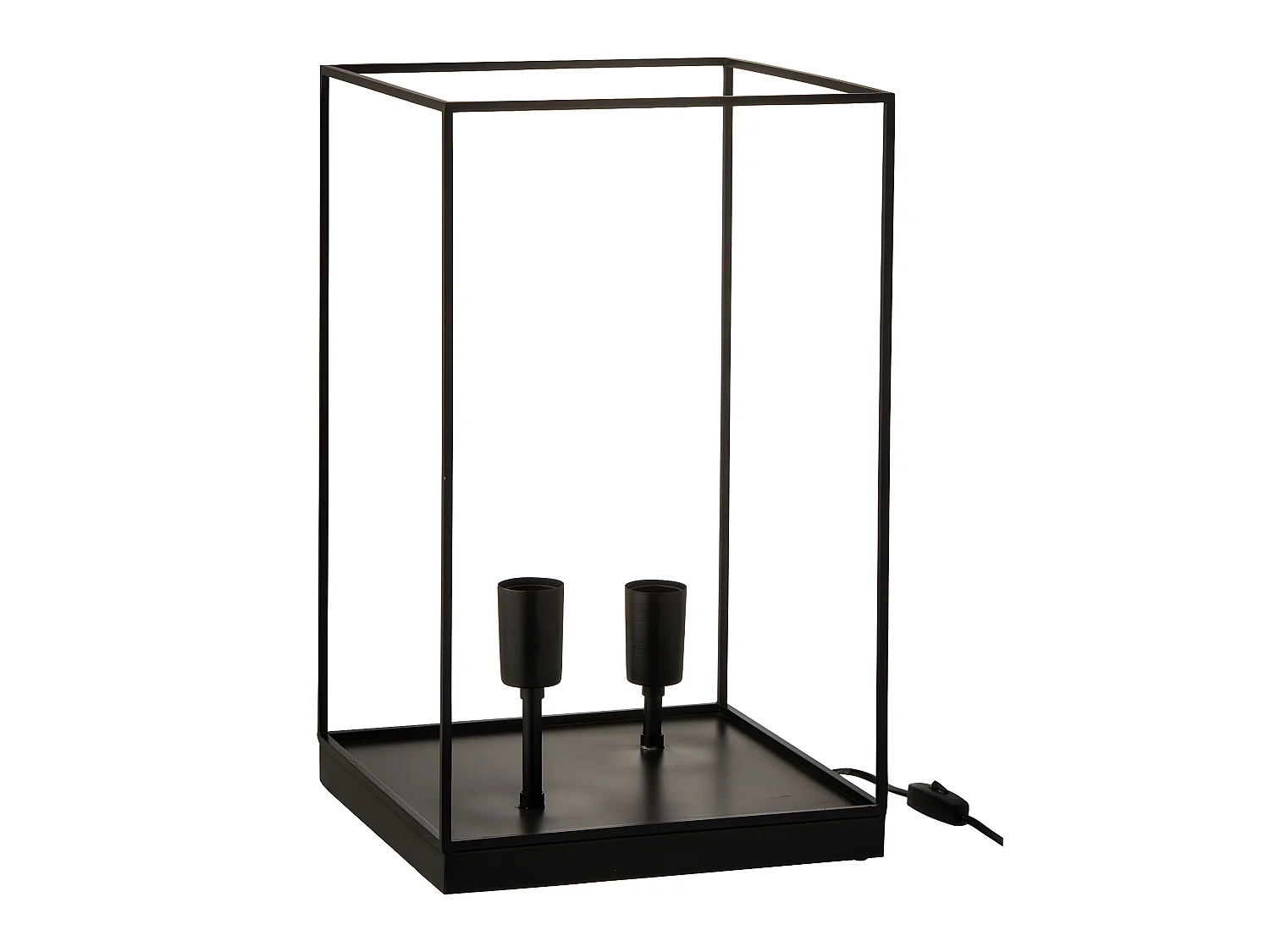 Lampe à Poser "Deux Ampoules" 51cm Noir