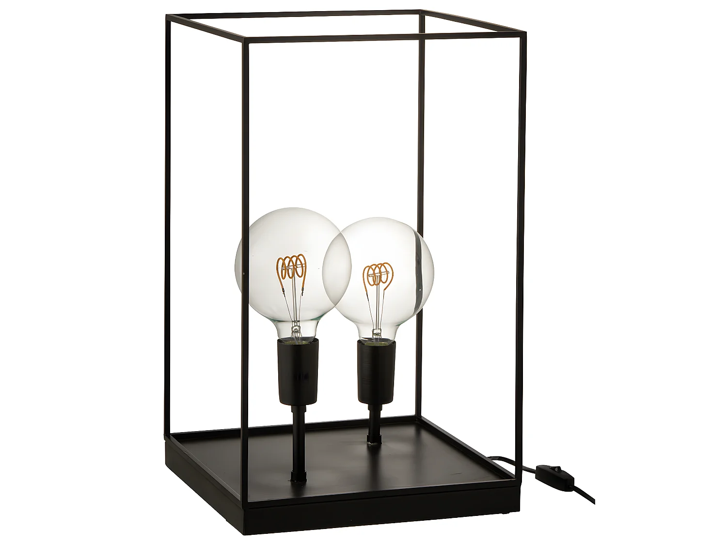 Lampe à Poser "Deux Ampoules" 51cm Noir