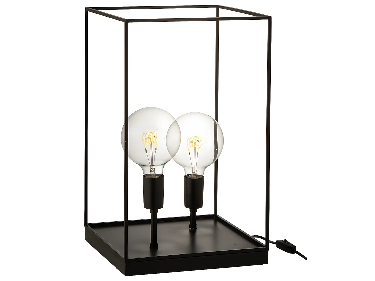 Lampe à Poser "Deux Ampoules" 51cm Noir