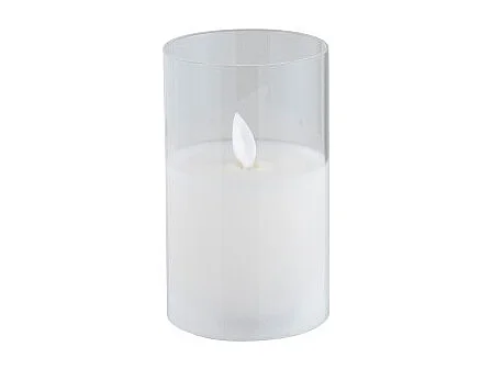 Lámpara led brillante de vidrio transparente 7.5x7.5x12.5 cm