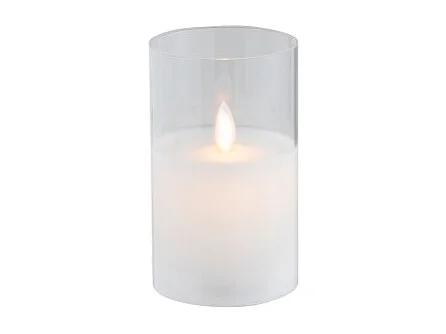 Lámpara led brillante de vidrio transparente 7.5x7.5x12.5 cm