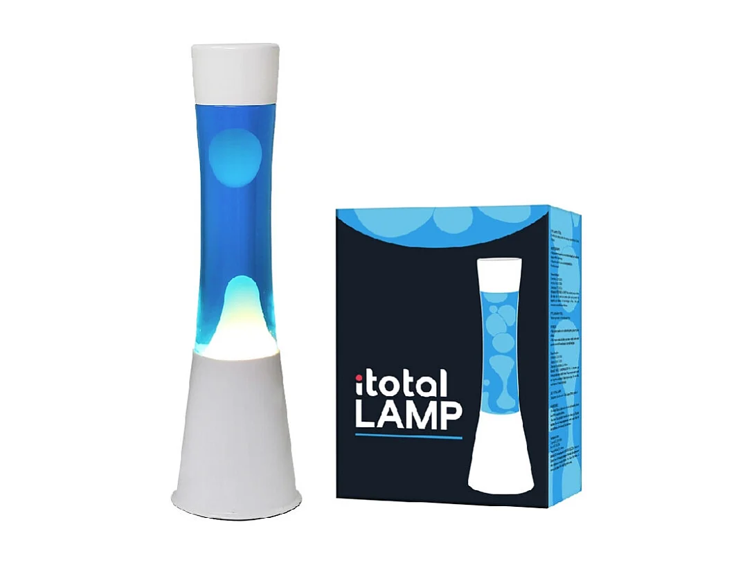 Lampe Lave 40 cm bleu/blanc