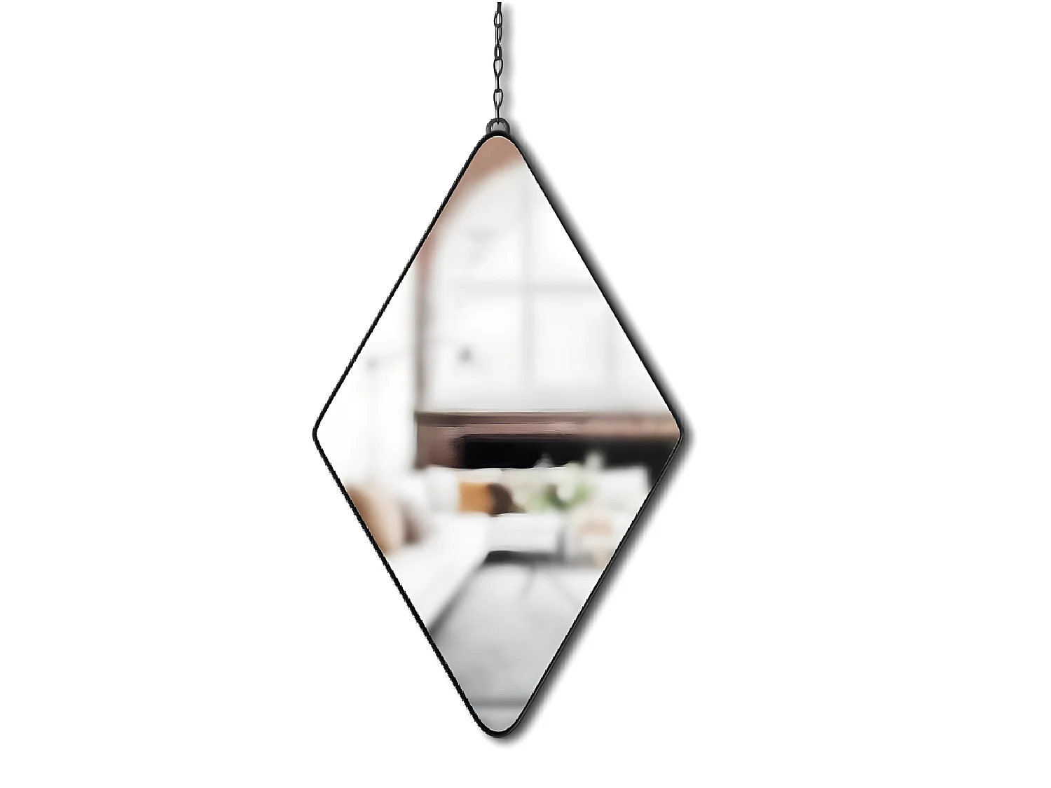 Jeu de 3 miroirs suspendus métal noir Dima
