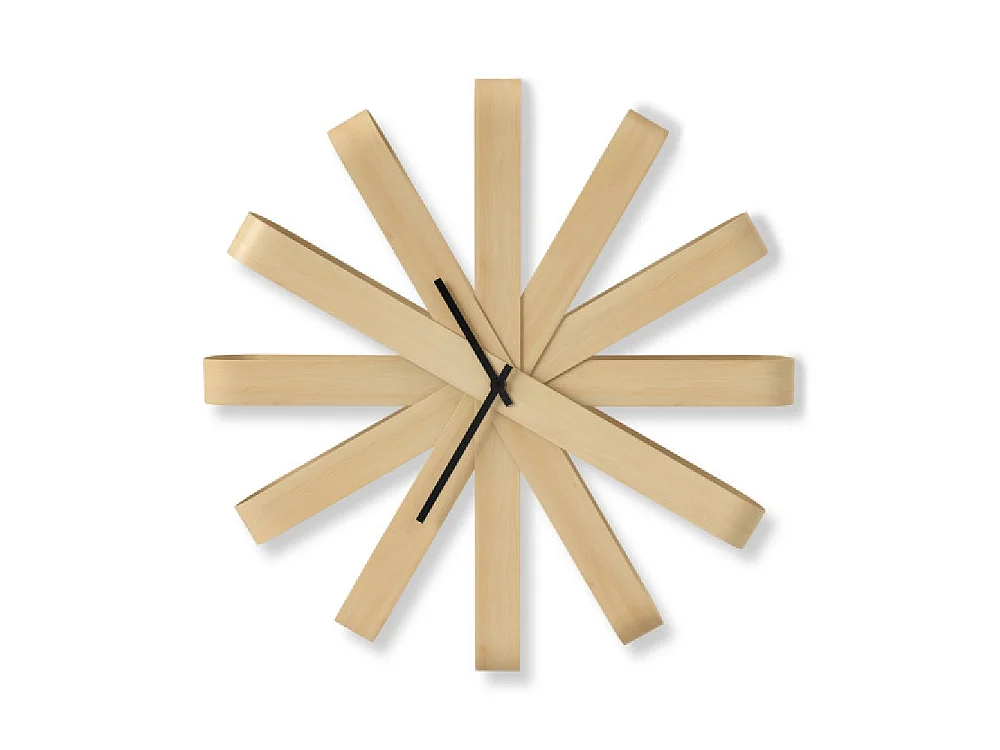 Horloge murale en bois Ribbonwood coloris naturel D51cm