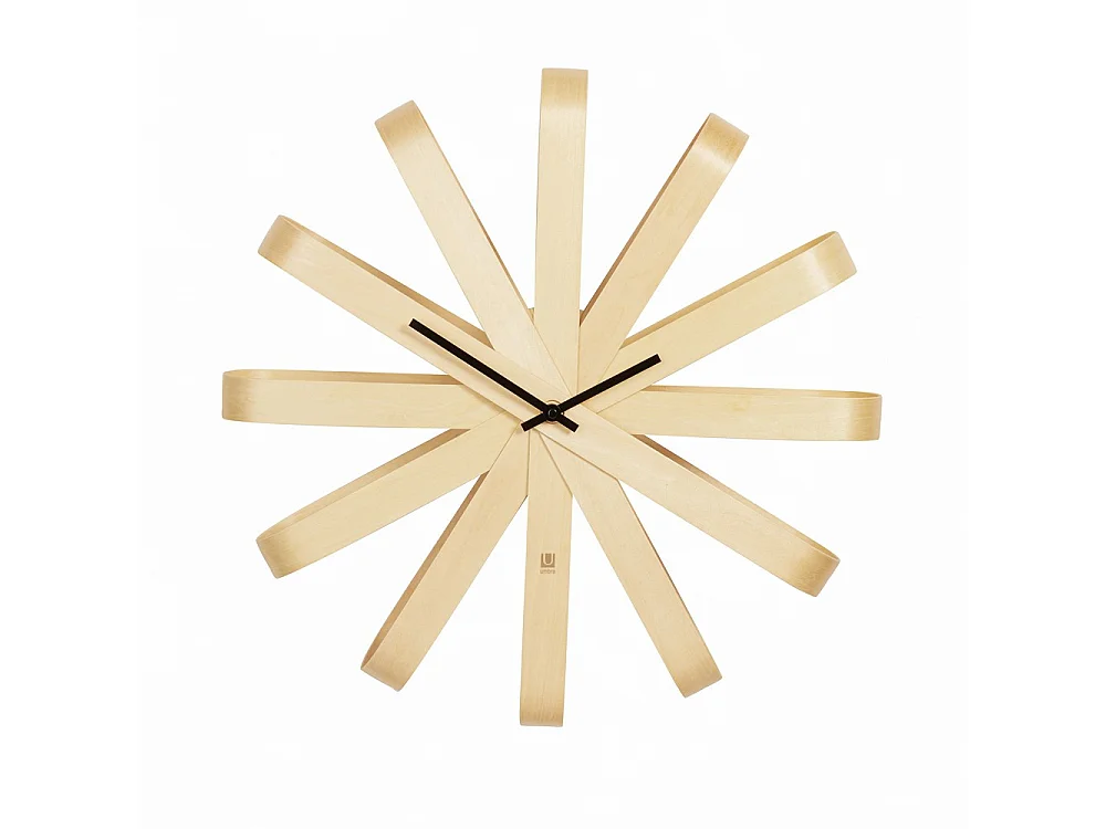 Horloge murale en bois Ribbonwood coloris naturel D51cm