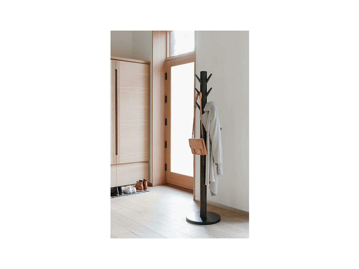 Porte manteaux perroquet 9 crochets rabattables Flapper noyer