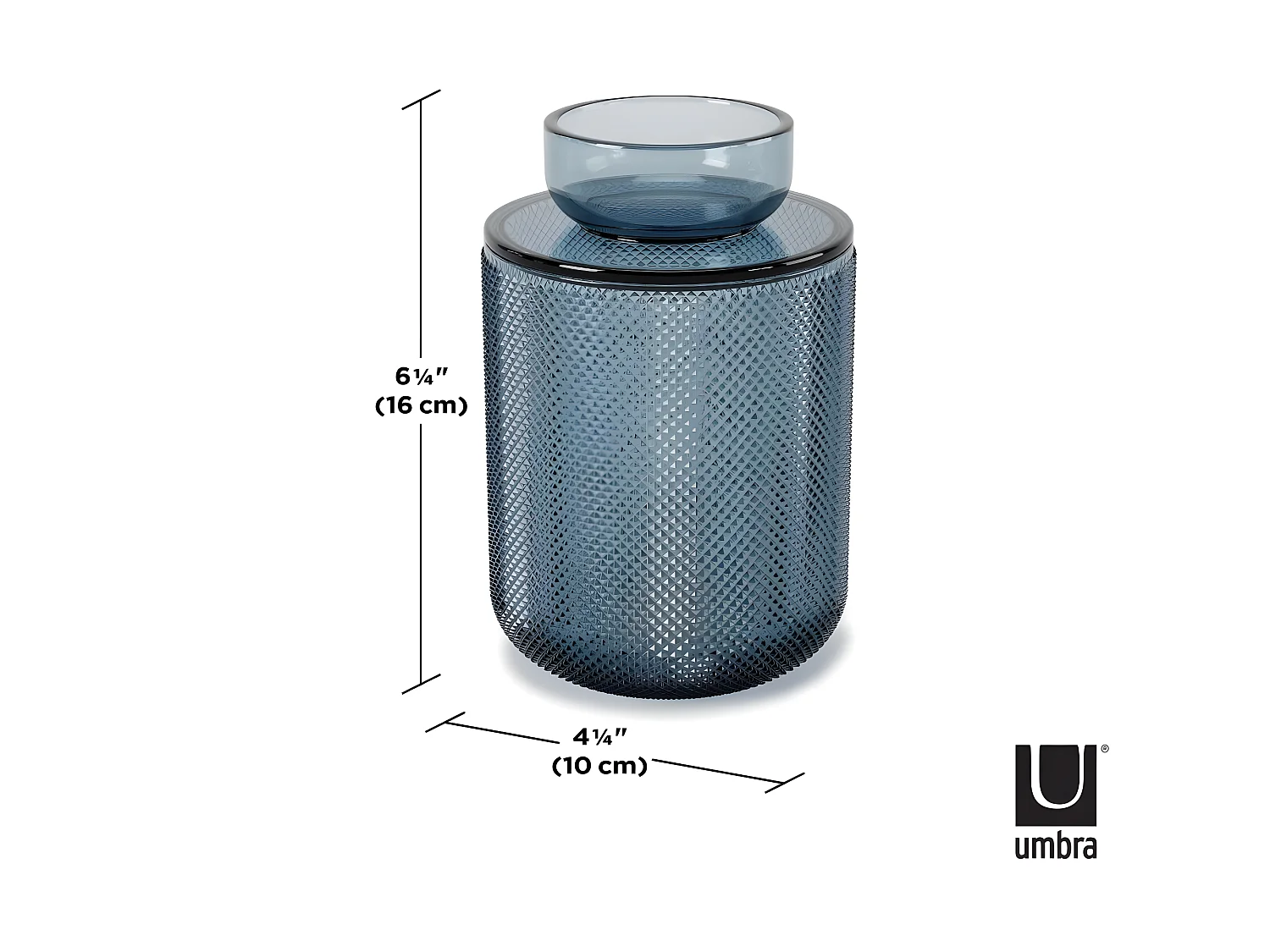 Pot en verre avec couvercle Allira bleu