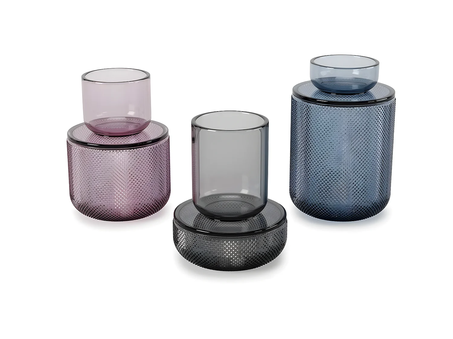 Pot en verre avec couvercle Allira bleu