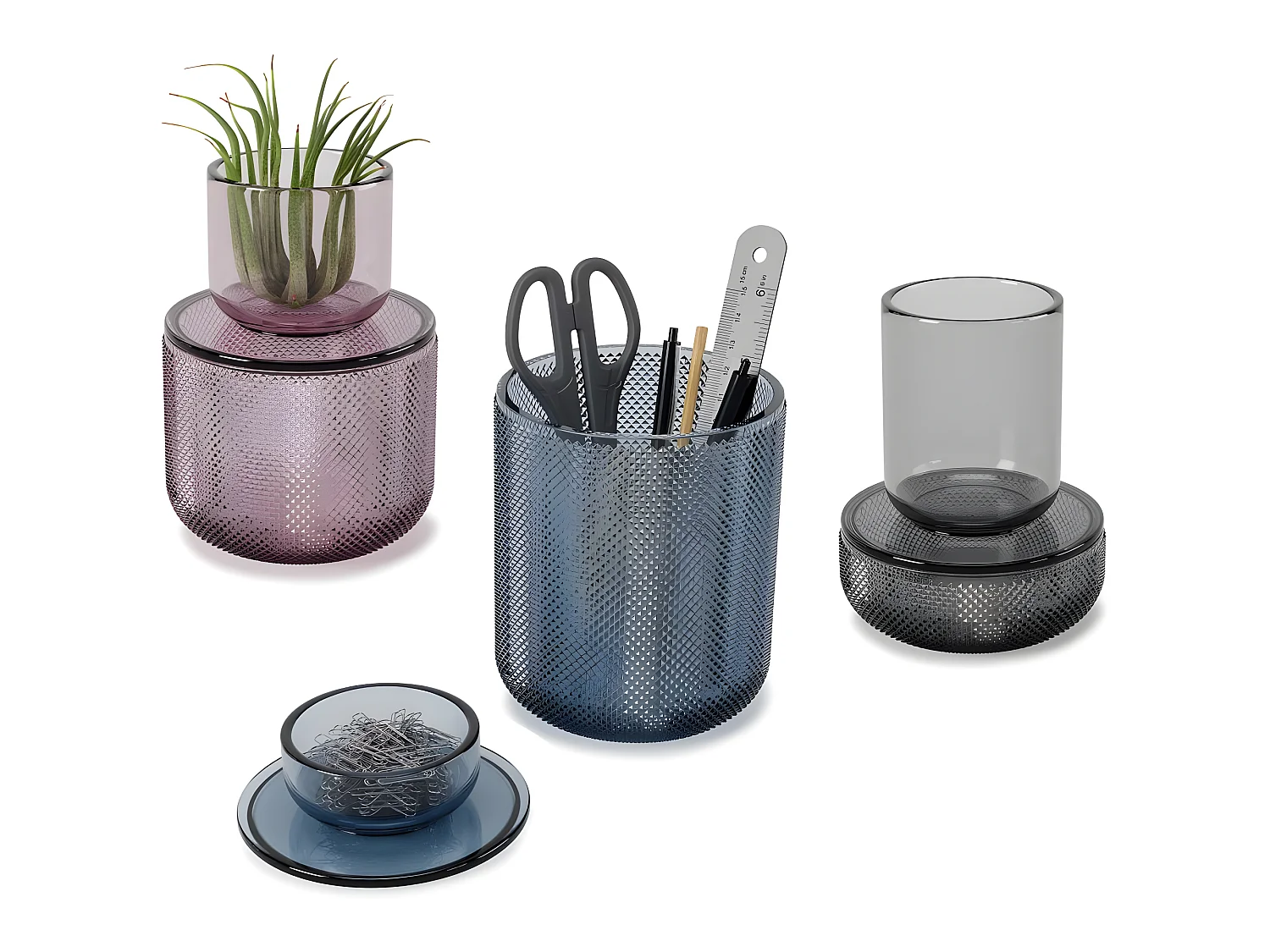 Pot en verre avec couvercle Allira bleu