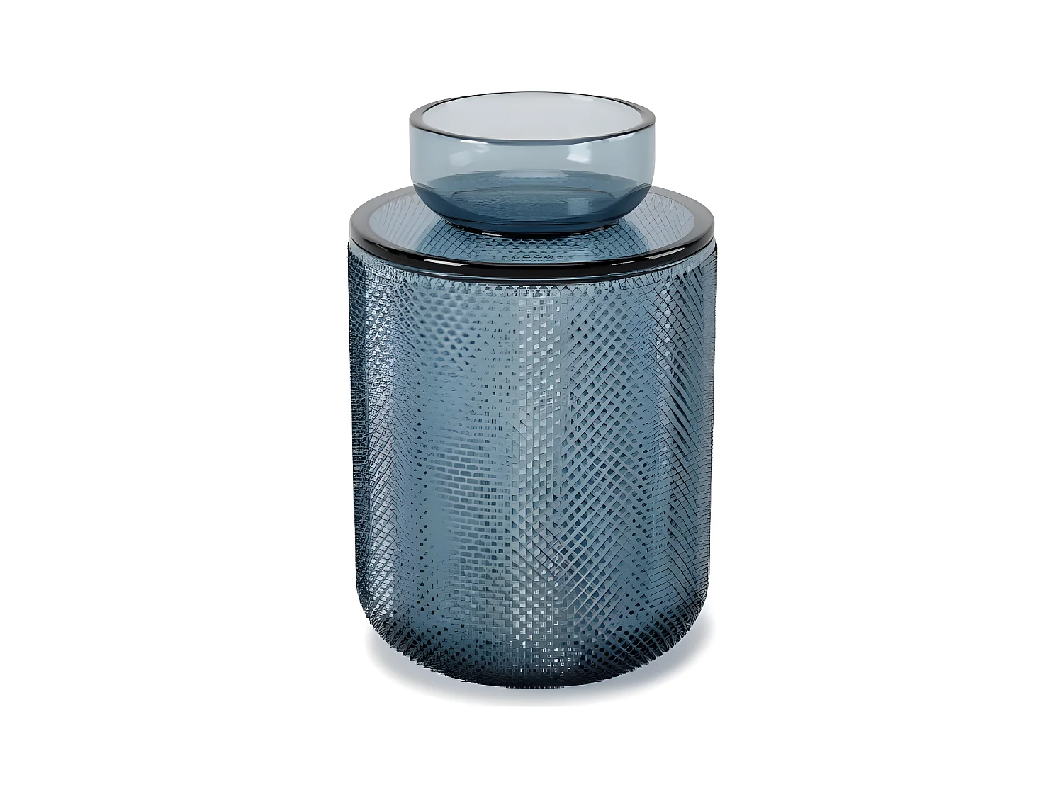 Pot en verre avec couvercle Allira bleu