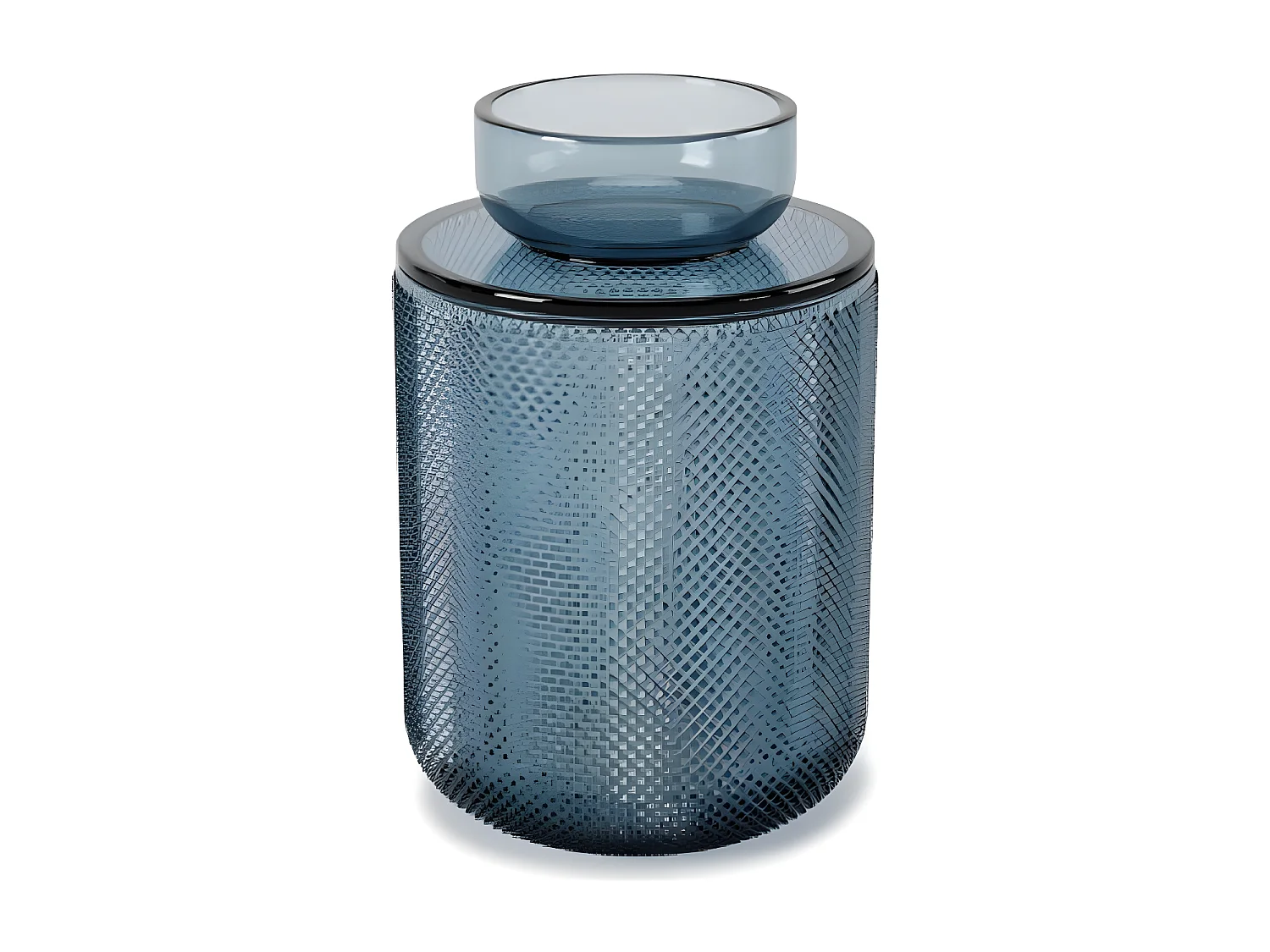 Pot en verre avec couvercle Allira bleu