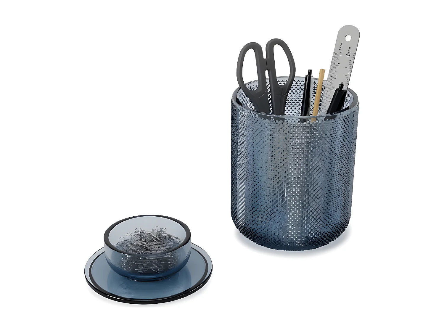 Pot en verre avec couvercle Allira bleu