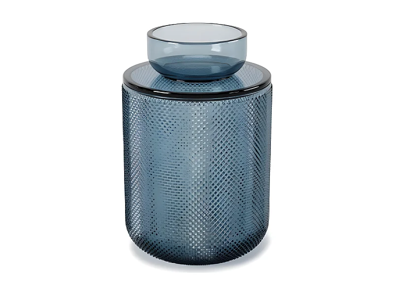 Pot en verre avec couvercle Allira bleu