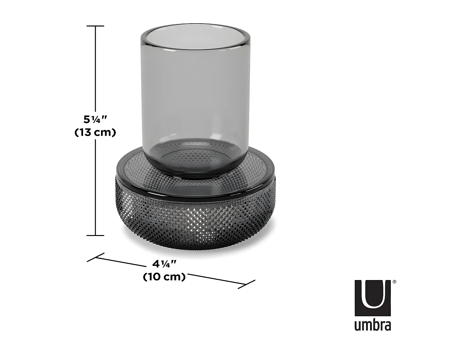 Pot en verre avec couvercle Allira fumé