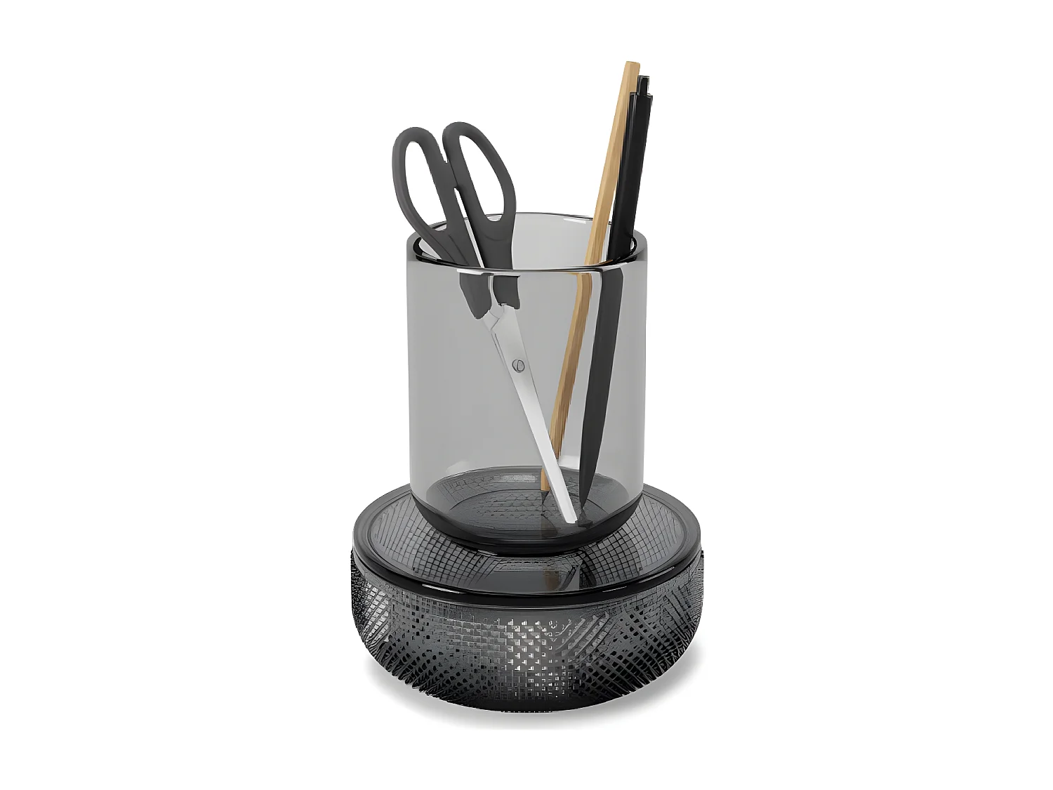 Pot en verre avec couvercle Allira fumé