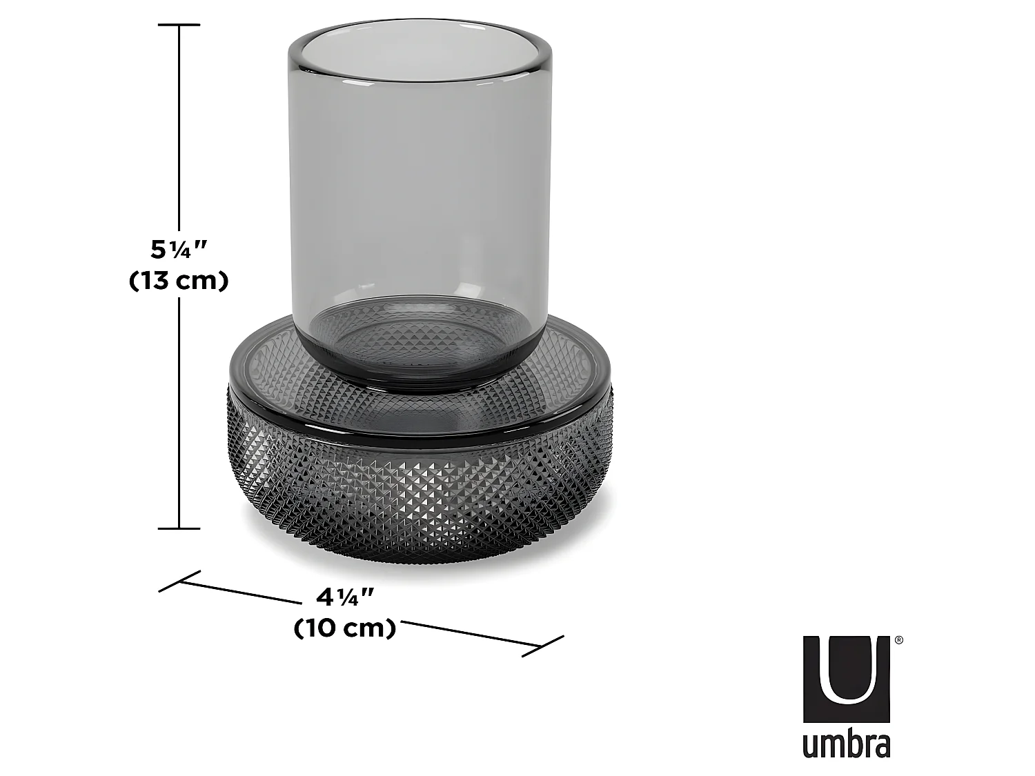 Pot en verre avec couvercle Allira fumé