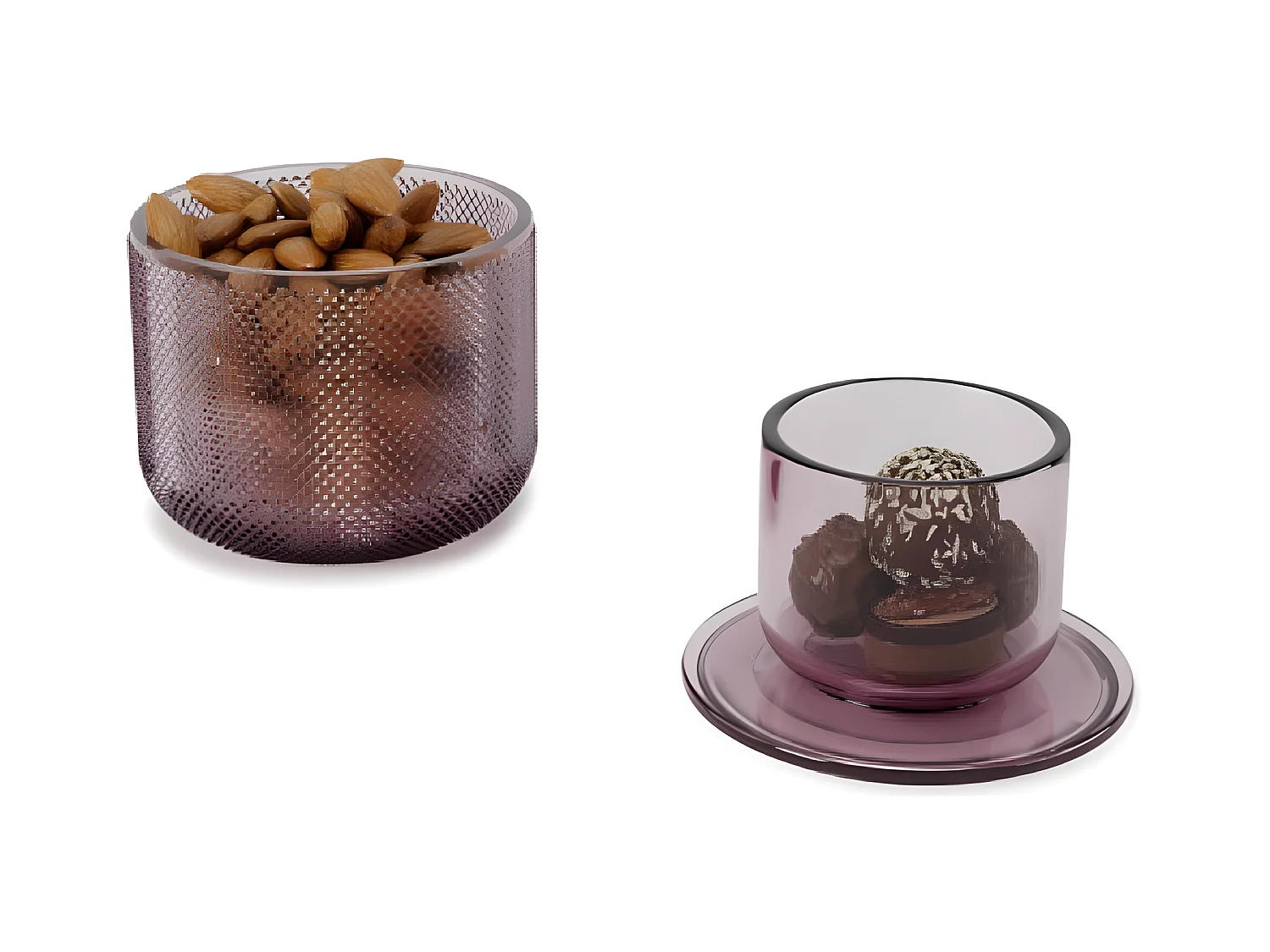 Pot en verre avec couvercle Allira violet