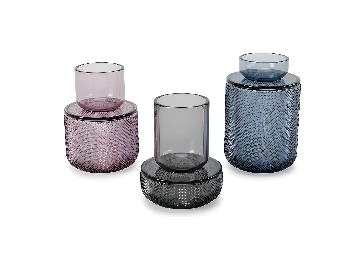 Pot en verre avec couvercle Allira violet