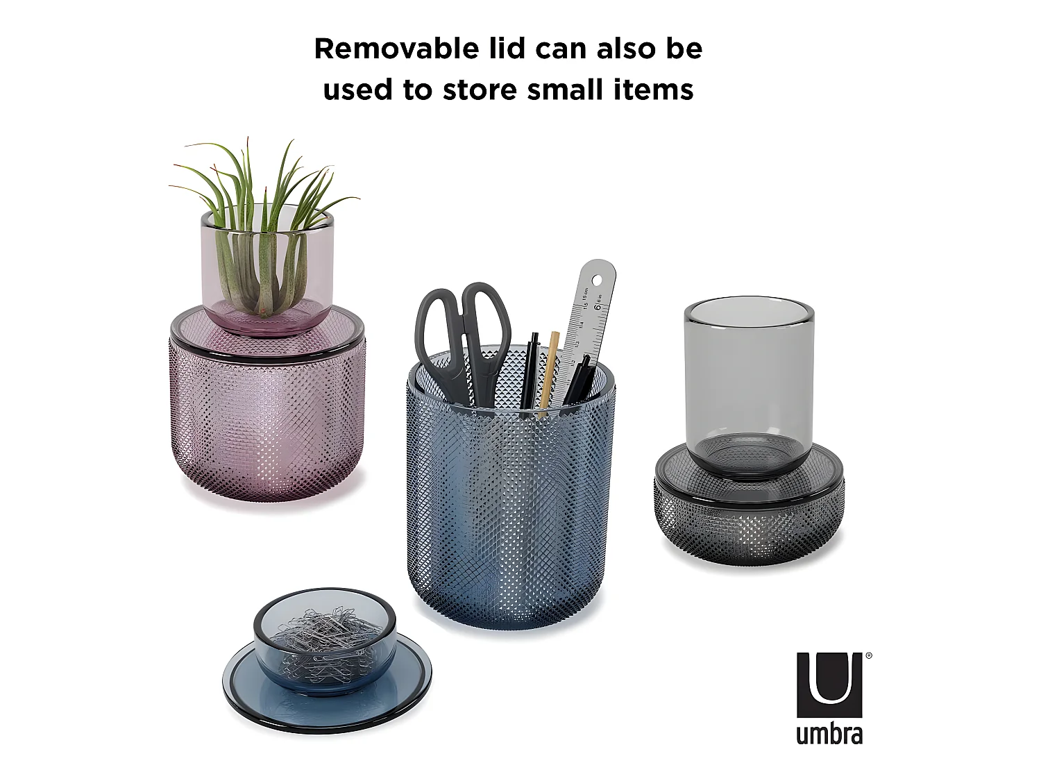 Pot en verre avec couvercle Allira violet