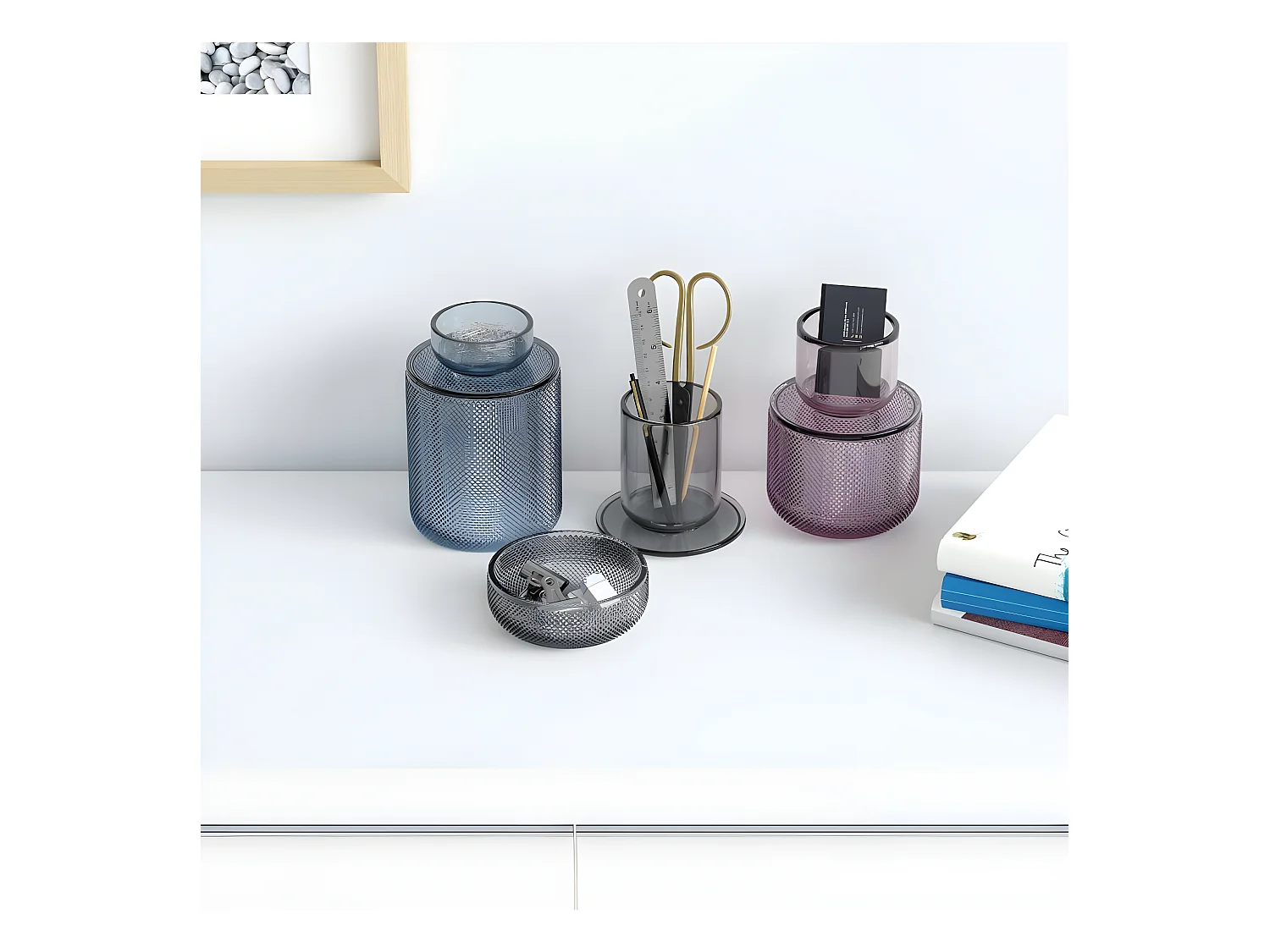 Pot en verre avec couvercle Allira violet