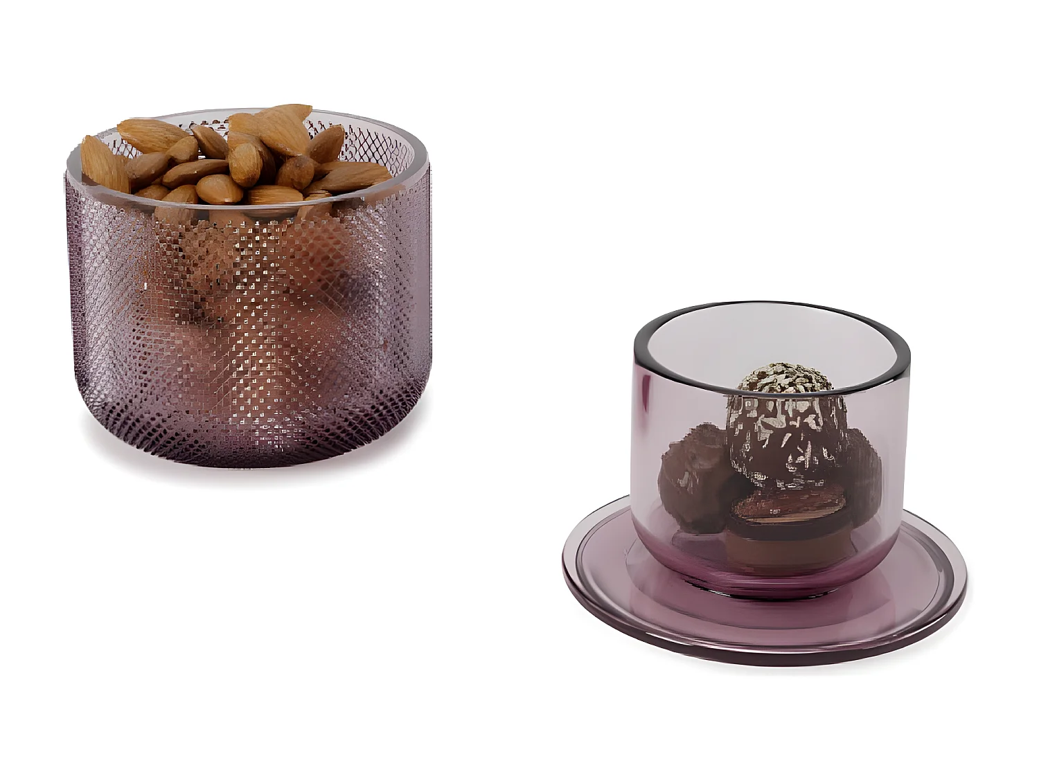Pot en verre avec couvercle Allira violet