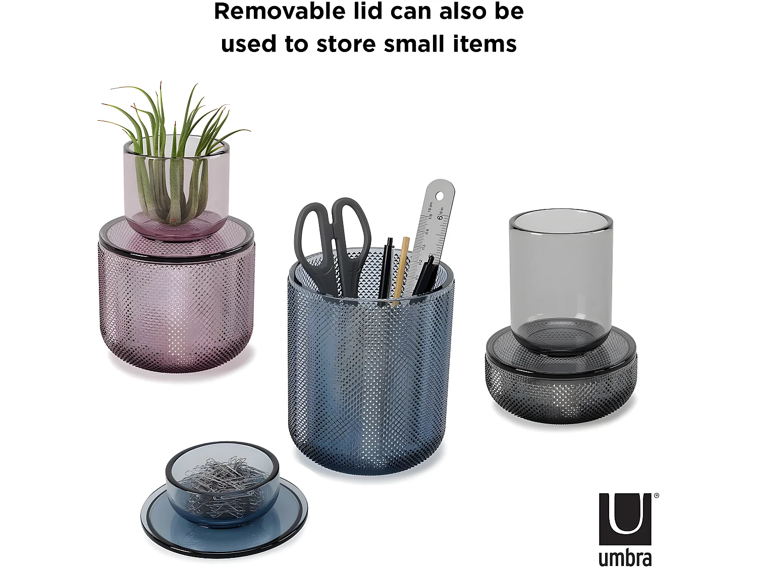 Pot en verre avec couvercle Allira violet