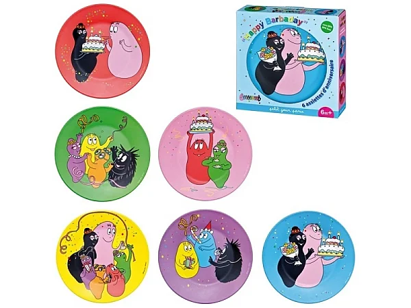 Coffret de 6 assiettes barbapapa