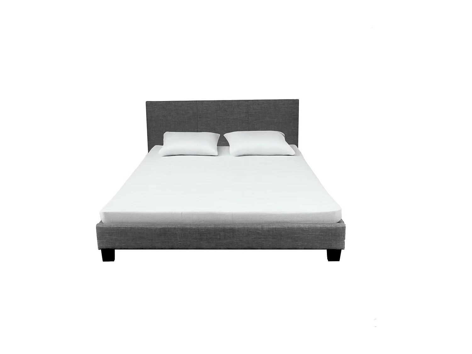 Lit DUBLIN 140x190 + 1 sommier / Gris foncé