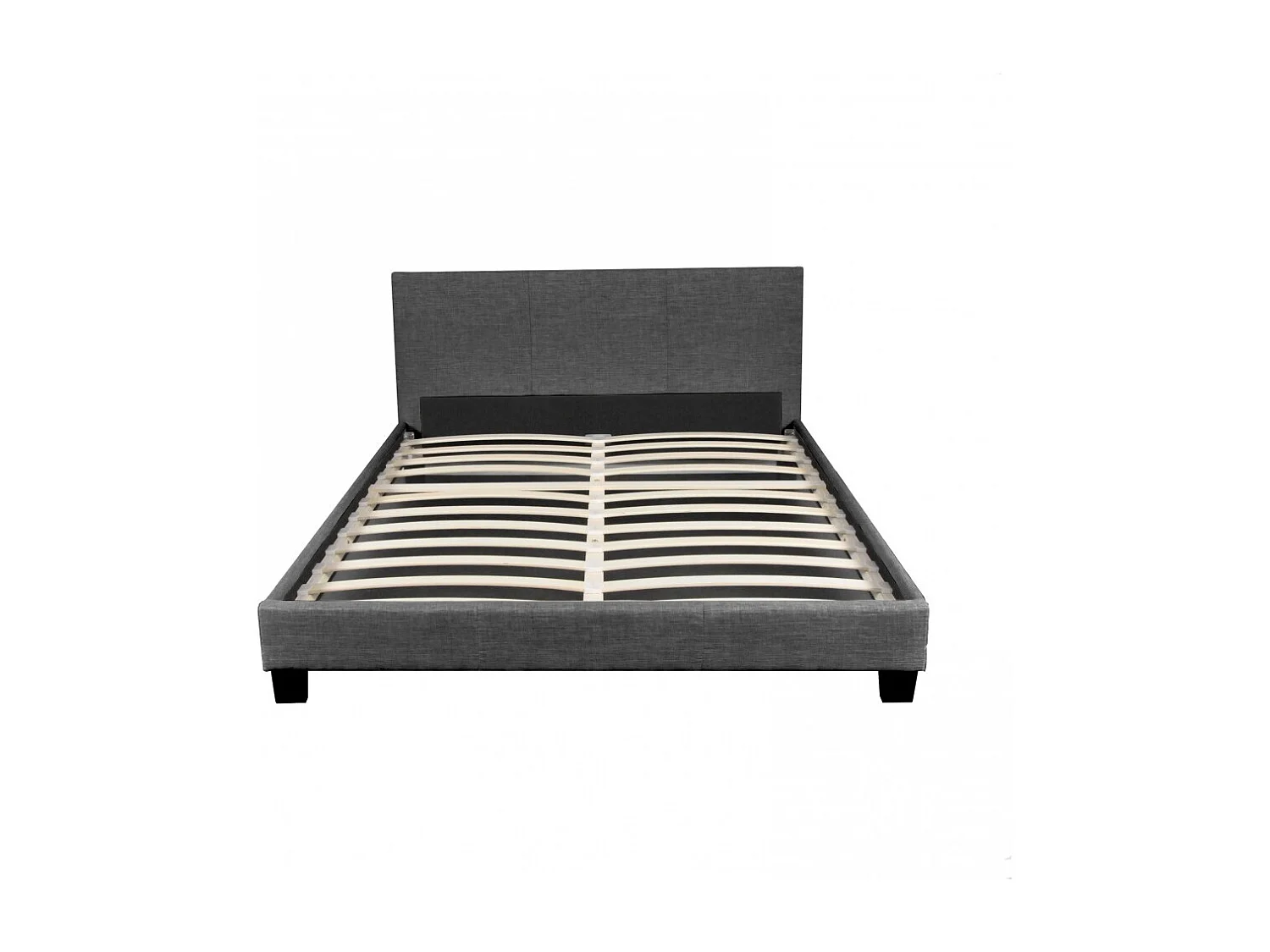 Lit DUBLIN 140x190 + 1 sommier / Gris foncé