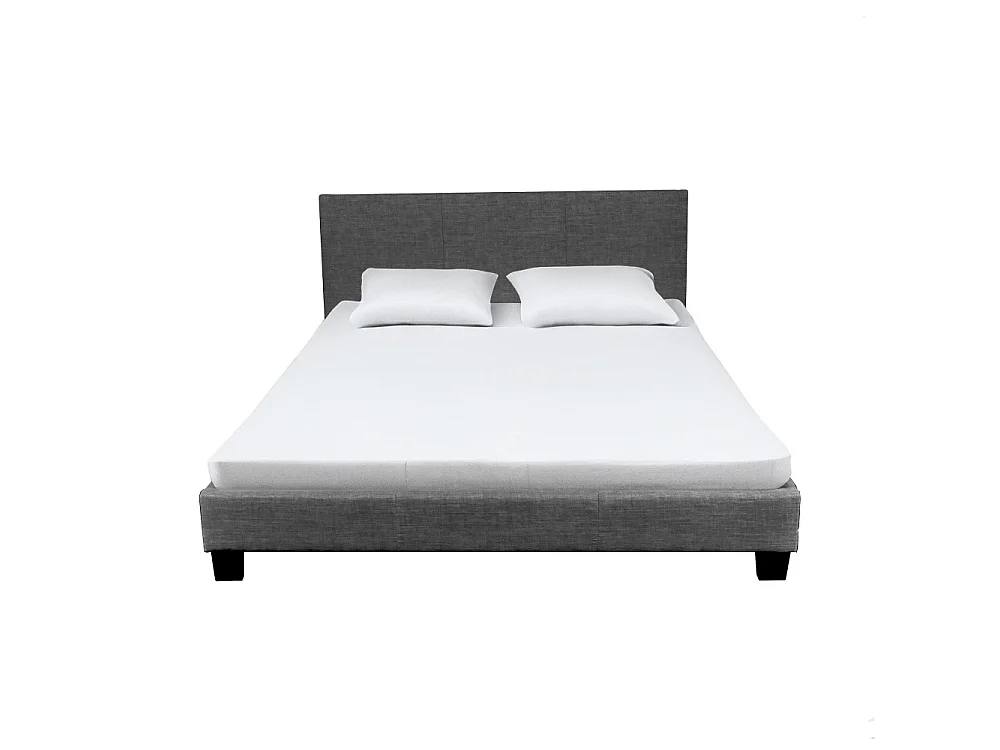 Lit DUBLIN 140x190 + 1 sommier / Gris foncé