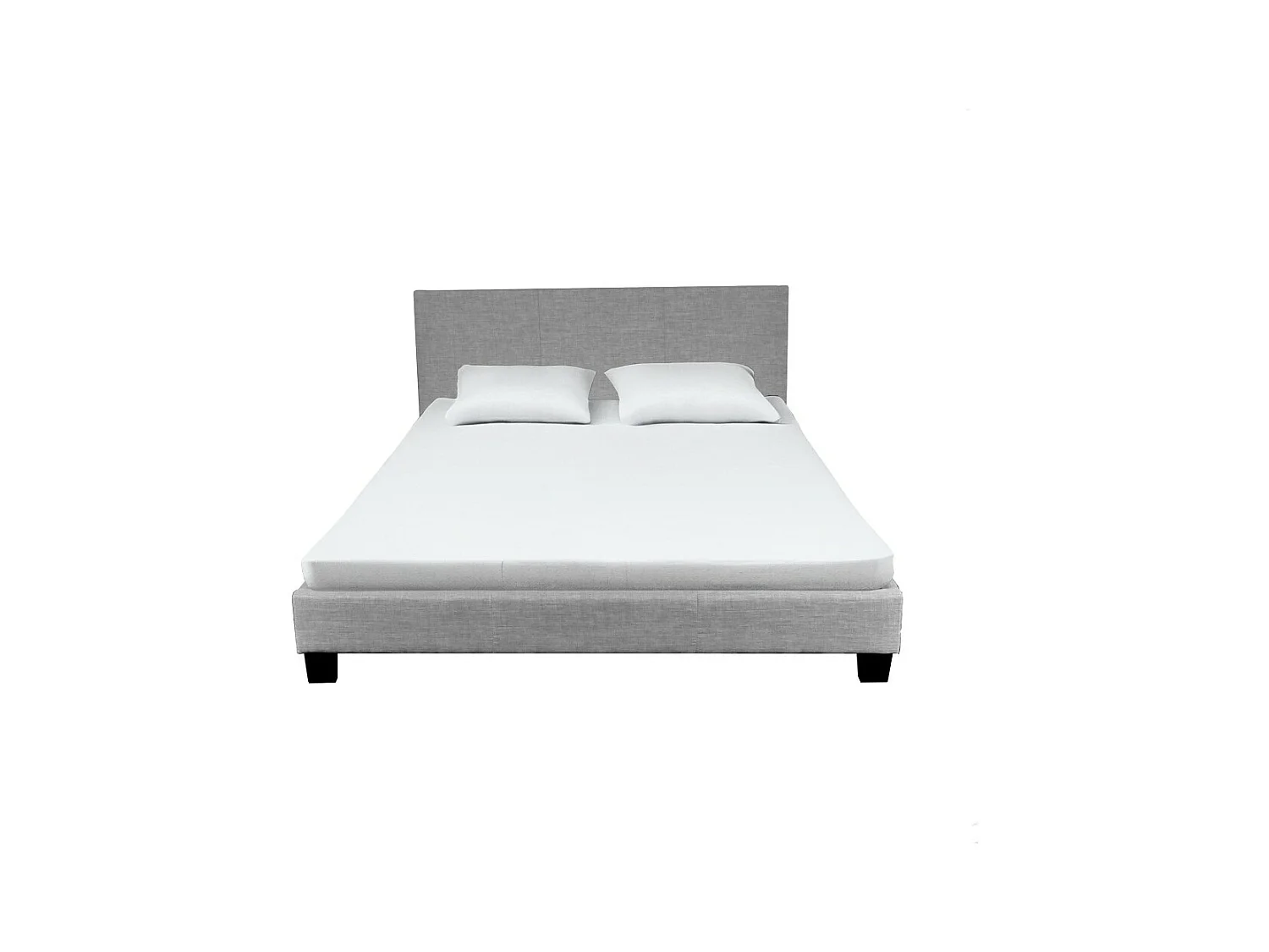 Lit DUBLIN 140x190 + 1 sommier / Gris clair