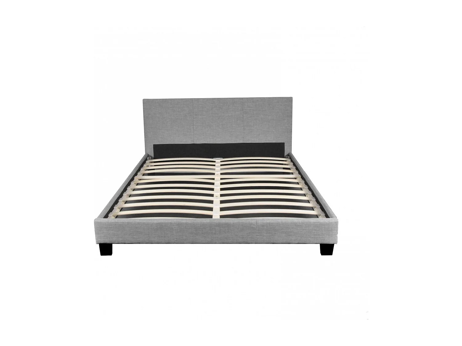 Lit DUBLIN 140x190 + 1 sommier / Gris clair