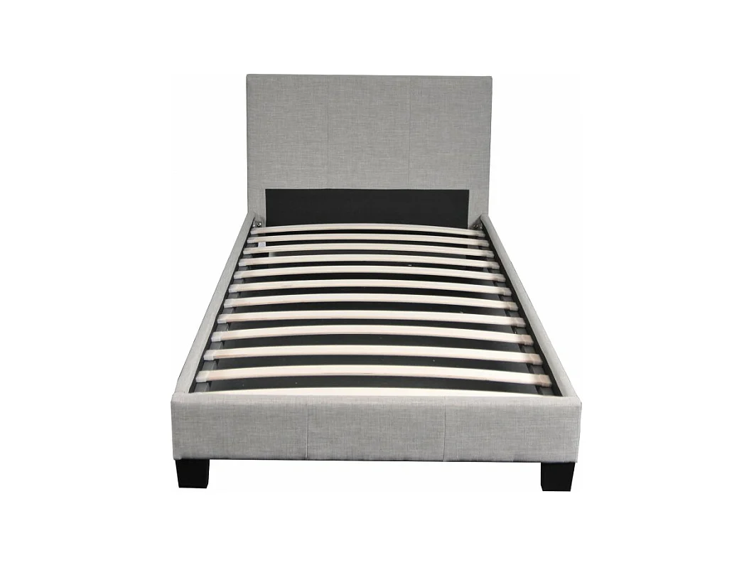 Lit DUBLIN 90x190 + 1 sommier / Gris clair