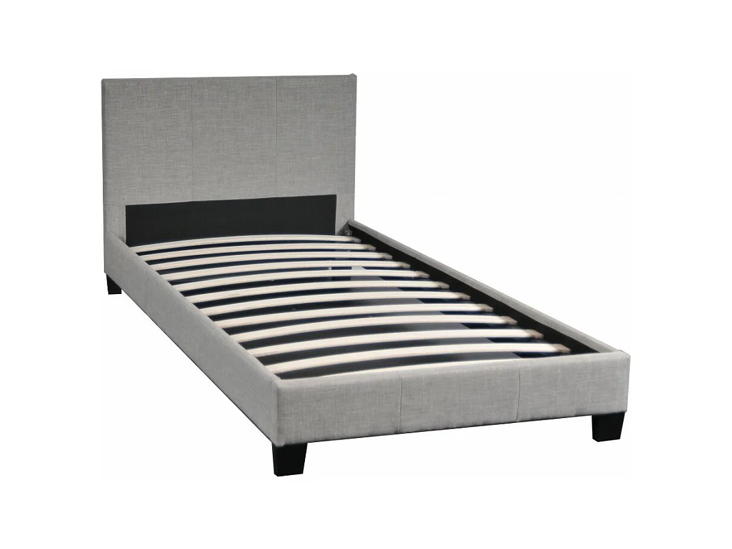 Lit DUBLIN 90x190 + 1 sommier / Gris clair