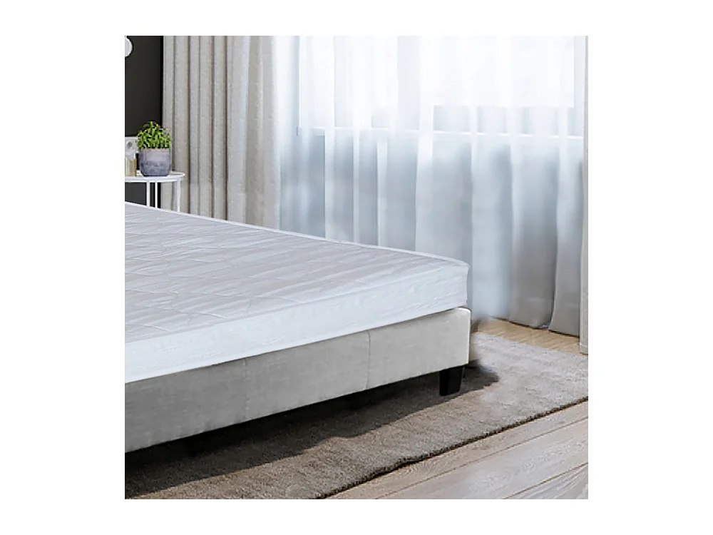 Lit DUBLIN 90x190 + 1 sommier / Gris clair