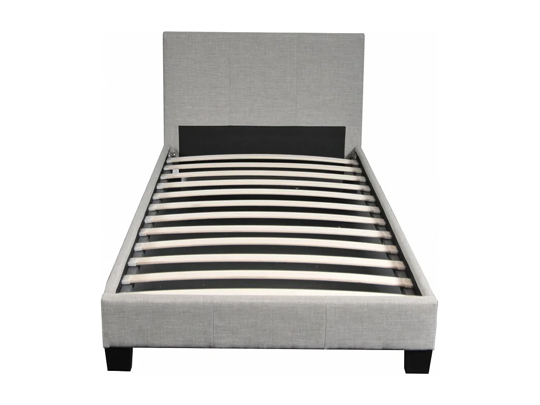 Lit DUBLIN 90x190 + 1 sommier / Gris clair