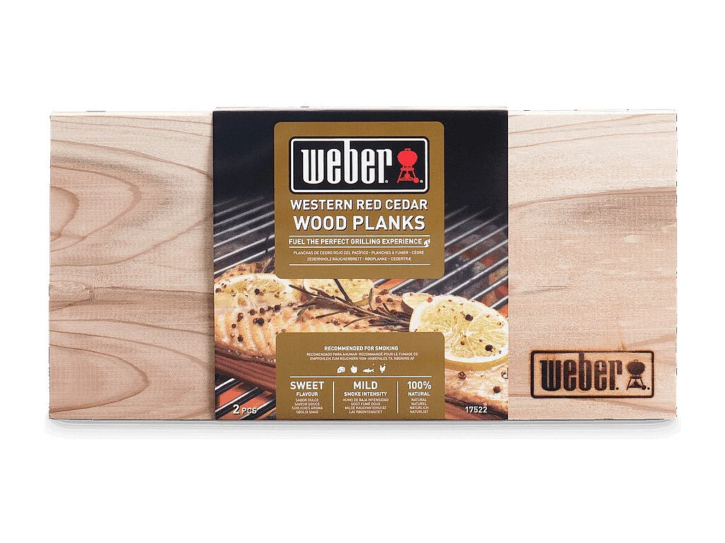 Ensemble de 2 petites planches à fumer en cèdre Weber