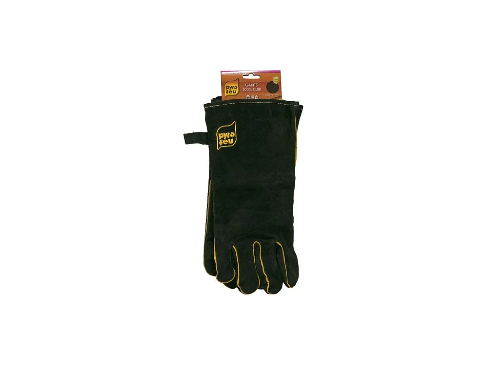 Guantes de Cuero Anticalor 300°C PYROFEU Forro de Algodón 320g/m