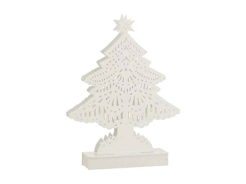 Sapin de Noël Led Déco "Christmas" 33cm Blanc