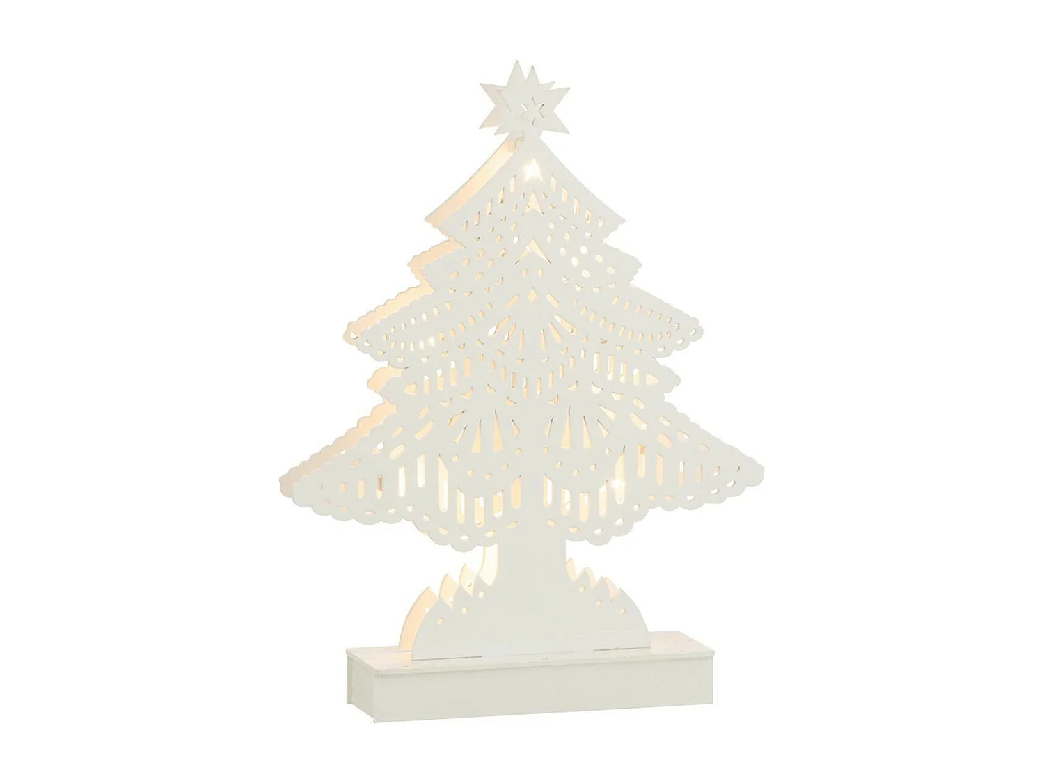 Sapin de Noël Led Déco "Christmas" 33cm Blanc