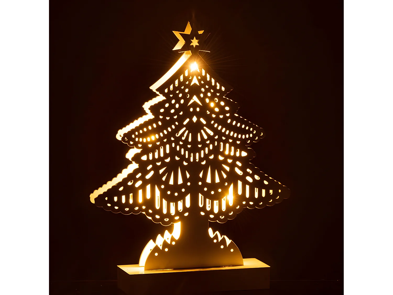 Sapin de Noël Led Déco "Christmas" 33cm Blanc