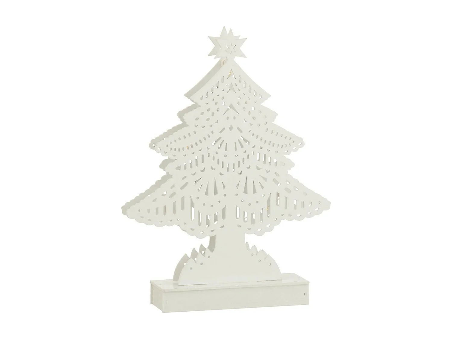 Sapin de Noël Led Déco "Christmas" 25cm Blanc