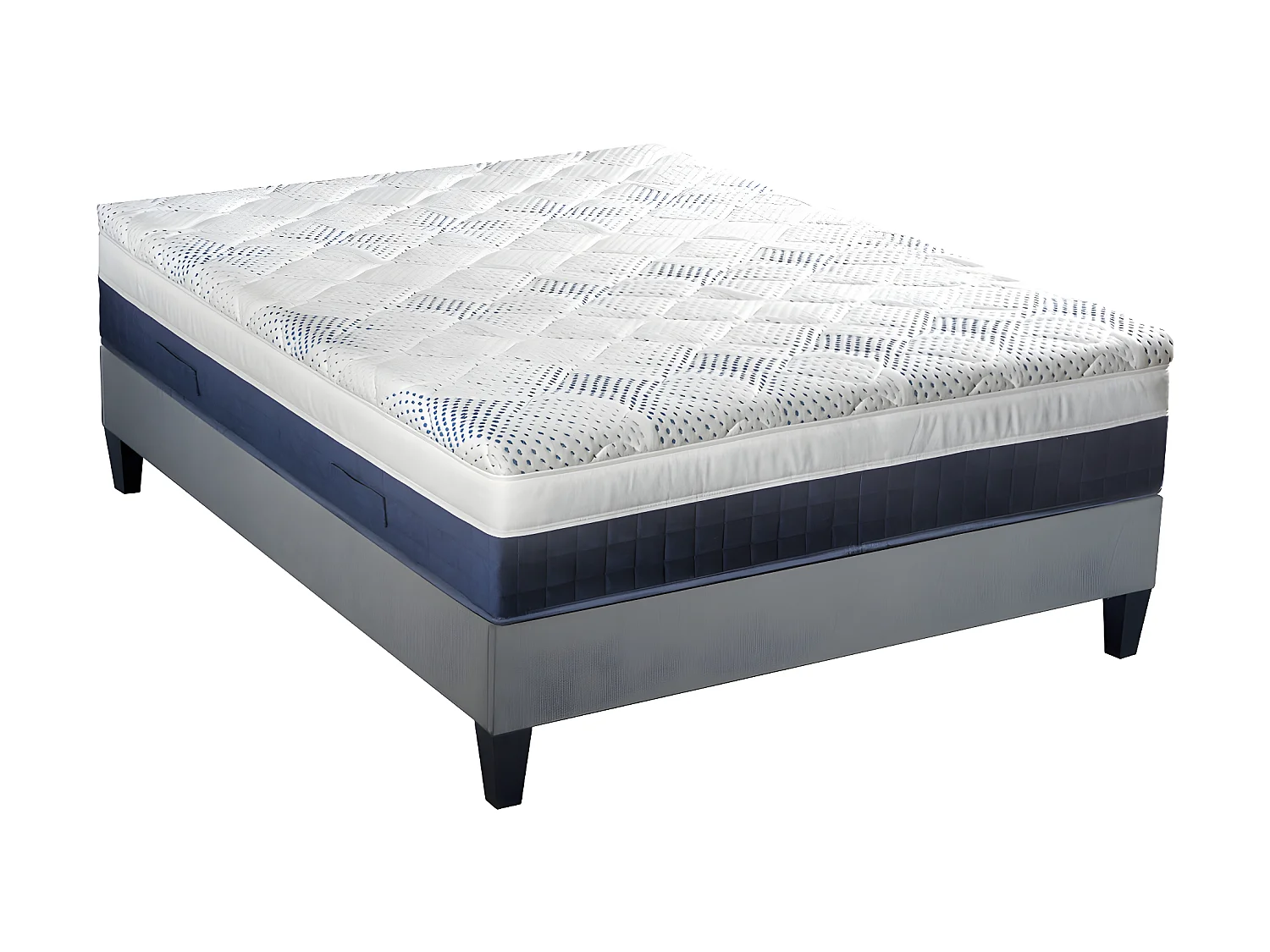 BELLECOUR LITERIE | Ensemble CASTELLANE 180x200 cm | Matelas Mémoire de forme + Sommier Bois