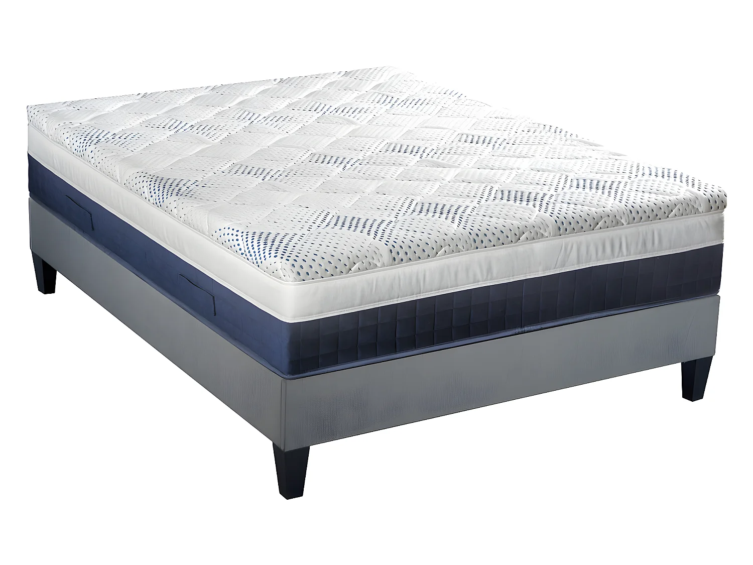 BELLECOUR LITERIE | Ensemble CASTELLANE 180x200 cm | Matelas Mémoire de forme + Sommier Bois