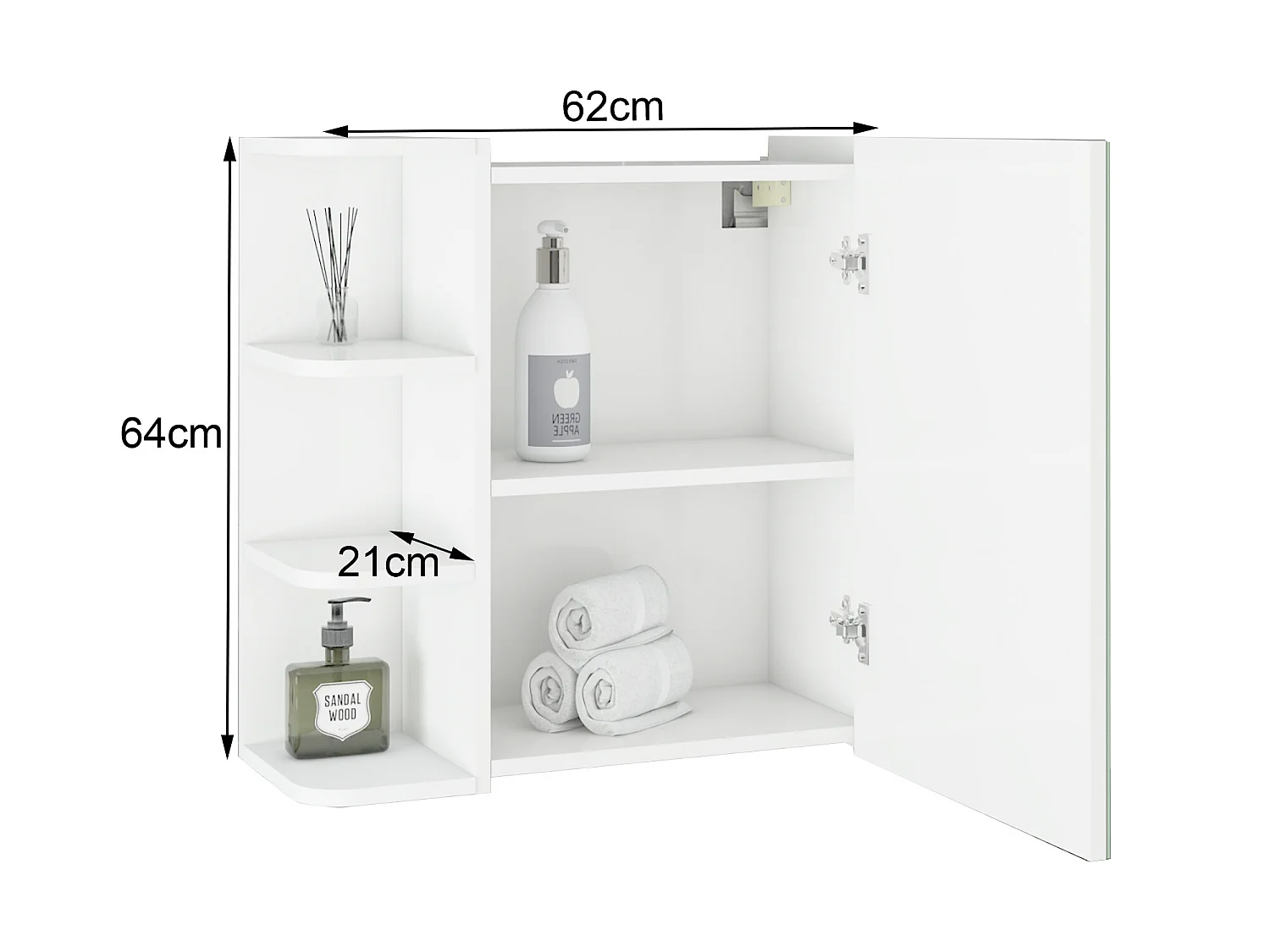 Ensemble 4 pieces de salle de bain MDF blanc armoires ML-DESIGN