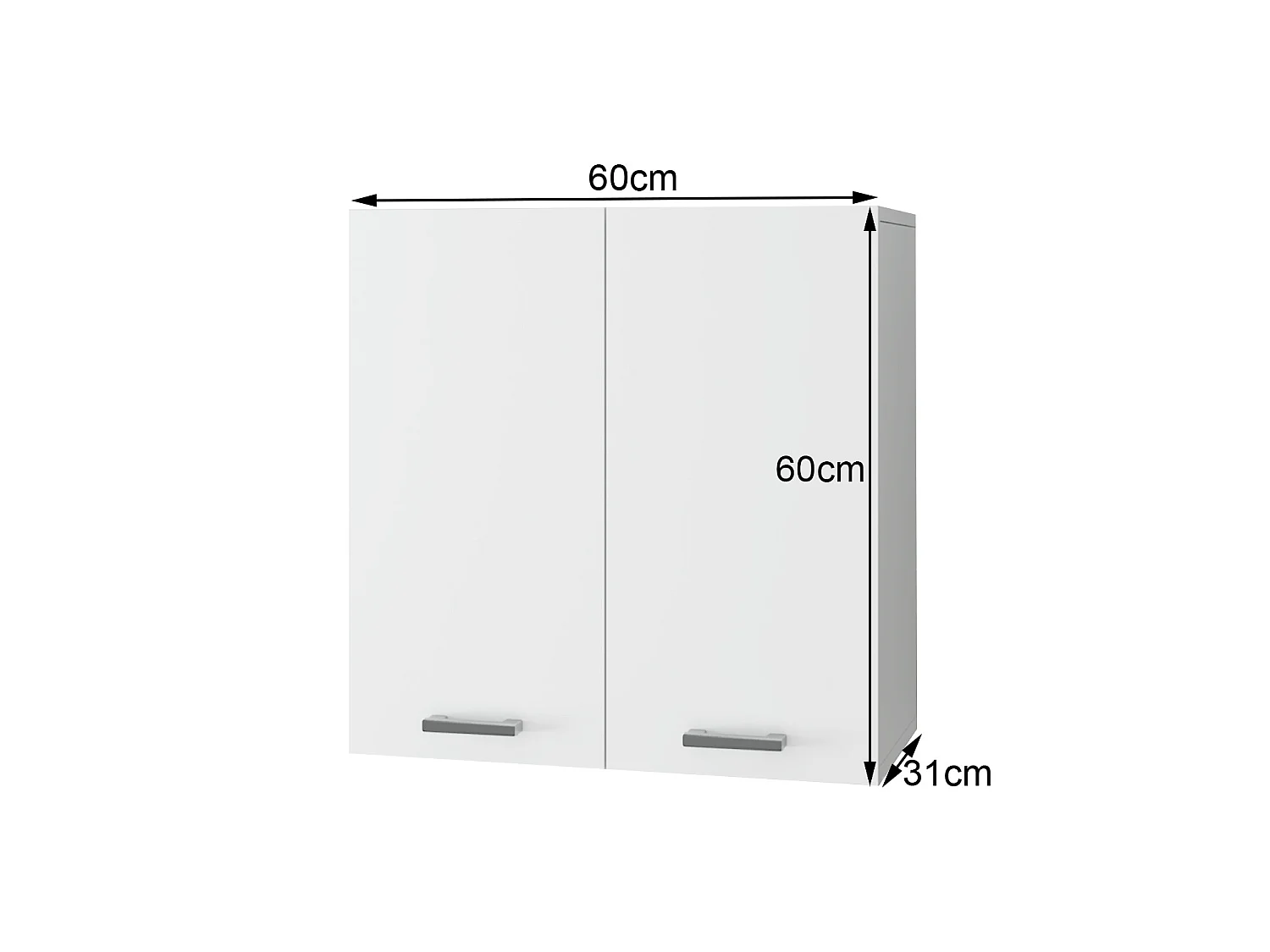 Ensemble 4 pieces de salle de bain MDF blanc armoires ML-DESIGN